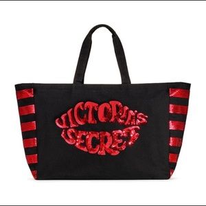 Victoria Secret Black and Red Sequins Tote